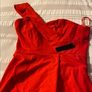 Venus one shoulder jumpsuit in red